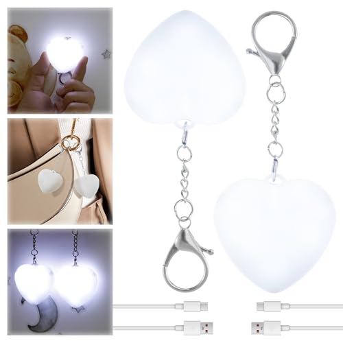 2 Stück Handtaschenlicht mit Sensor Taschenlicht für Handtasche USB 2 Modus Smart Touch Tragbar LED Handtaschenlicht Geschenk für Familie Freunde Freundin Mutter (Herzform) von Fyeme