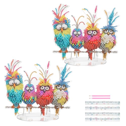 2 Stück Set 19.8×17.2 cm Kinder Süßer Papagei Kreative Geschenke Geeignet zum Aufhängen an der Wand am Fenster oder auf dem Schreibtisch (Ornamente) von Fyeme