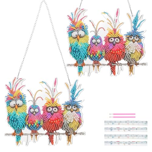2 Stück Set 19.8×17.2 cm Kinder Süßer Papagei Kreative Geschenke Geeignet zum Aufhängen an der Wand am Fenster oder auf dem Schreibtisch (Widgets) von Fyeme