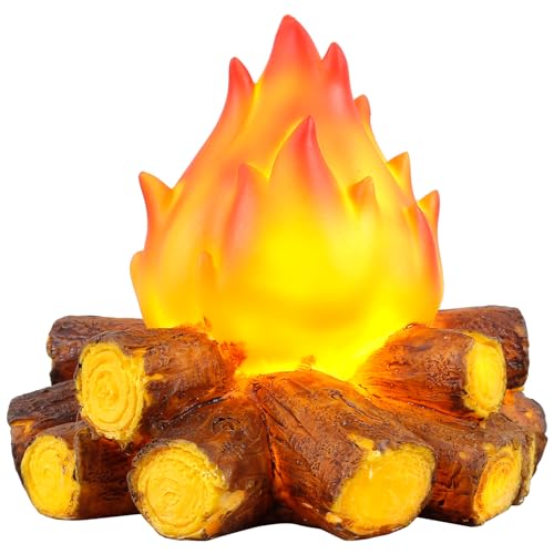 3D Künstliche Flamme Lampe Lagerfeuer Imitat Led-Flammenleuchte Mini Tragbar Tischlampe Deko Kamin Simulierte Flammenlampe für Outdoor Camping Halloween Weihnachten Dekoration von Fyeme