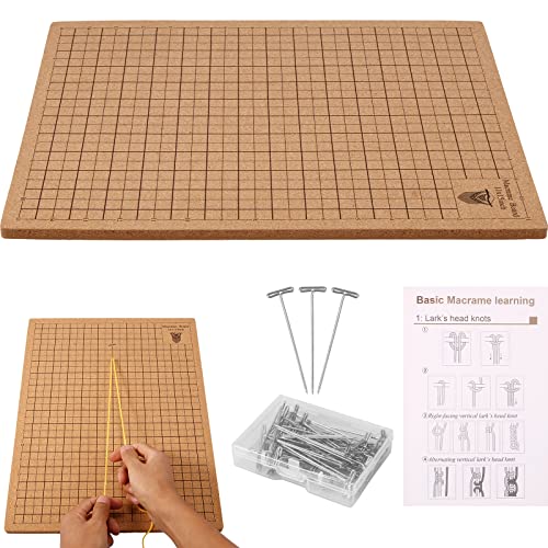 BeadSmith Makramee-Tafel zum Flechten Makramee Projektboard 31 x 41 cm Quadratisches Handgefertigtes Mit festem Stiftsatz DIY Baumwollseil-Befestigungswerkzeug von Fyeme