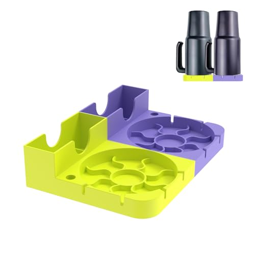 Abtropfgestell für Cup Doppelmodell Flaschenabtropfgestell für Becher Strohhalme Deckel Cup Zubehör Silikon Flaschenabtropfgestell für Randdurchmesser Weniger als 4 Zoll (Gelb+Lila) von Fyeme