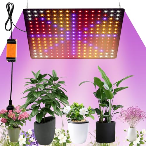 Fyeme Grow Light 225 LEDs Pflanzenlampe Pflanzenlampe Led Vollspektrum Wachstumslampen mit 4 Haken für Pflanzen Gemüse Blume (1 Stück rot blau weiß orange) von Fyeme