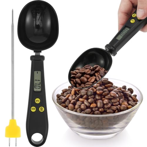 Fyeme Löffelwaage Digital mit Thermometernadel 20.5×5.8×3.3cm Digitaler Messlöffel mit LCD Display Abnehmbar Messlöffel Waage für Wiegen Mehl Zucker Kaffeebohnen Katzenfutter Hundefutter (Schwarz) Fyeme Löffelwaage Digital mit Thermometernadel 20.5×5.8×3.3cm Digitaler Messlöffel mit LCD Display Abnehmbar Messlöffel Waage für Wiegen Mehl Zucker Kaffeebohnen Katzenfutter Hundefutter (Schwarz) von Fyeme