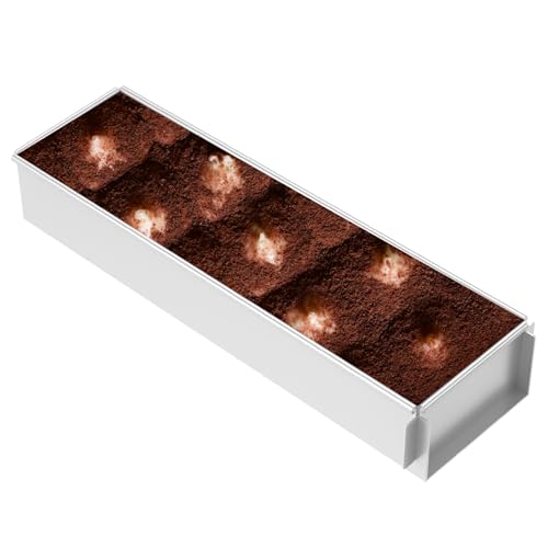 Fyeme Tiramisu Form 41,7x10x6cm Aluminiumlegierung Rechteckige Backform mit Abnehmbar Seitenwand Antihaftbeschichtung Kuchenblech Küchen Zubehör für Tiramisu Brownie Brot (Aktionsplan) von Fyeme