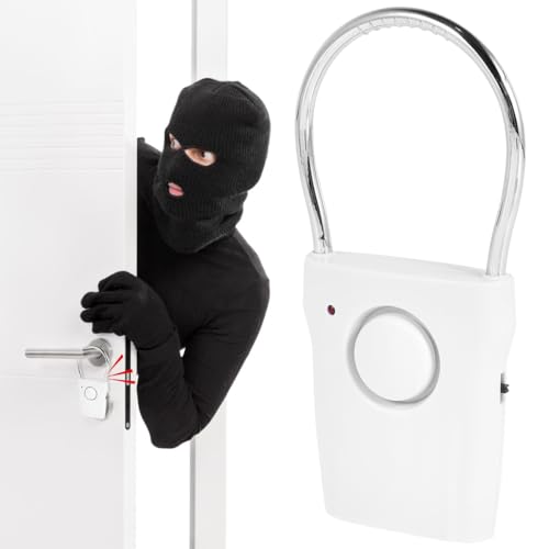 Fyeme Türgriff Alarm 110 dB Türsicherheitsalarm mit einstellbaren Einstellungen tragbarer Alarmausrüstung Batterie für die Sicherheit des Heimwegs Hotel Apartment Security(Grafische Zahlung) von Fyeme