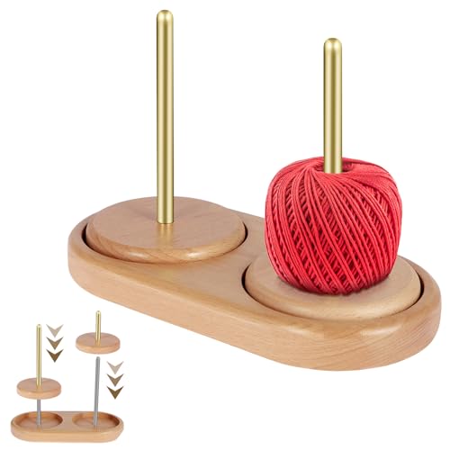 Fyeme Wollabwickler Holz Garnhalter Wolle Drehbarer Wollknäuelhalter Stabile Basis Wollabwickler Holz Kugelgelagert Als Wollhalter Häkelgeschenk Für Strickliebhaber (B) von Fyeme