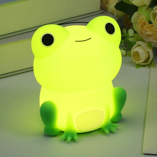 Kids Night Light 1200mAh wiederaufladbare Frosch Nachtlampe Lichtfarbe Veränderbares Silikon -Kindergarten -Licht weiche Nachtteillampe Tragbare LED von Fyeme