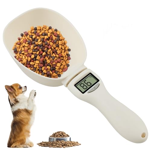 Löffelwaage Digital Umschaltbar Zwischen 4 Maßeinheiten Digitaler Messlöffel mit LCD Display Abnehmbar Messlöffel Waage für Wiegen Mehl Zucker Kaffeebohnen Katzenfutter Hundefutter (1PCS) von Fyeme