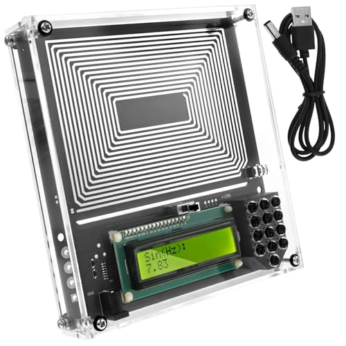 Schumann Wellengenerator mit Acrylabdeckung Einstellbare Frequenz 0.01Hz~30000Hz Schumann-Resonanz-Sinuswellengenerator USB Angetrieben 7,83 Hz Schumann-Wellengenerator Für Reisen Hause (Schwarz) von Fyeme