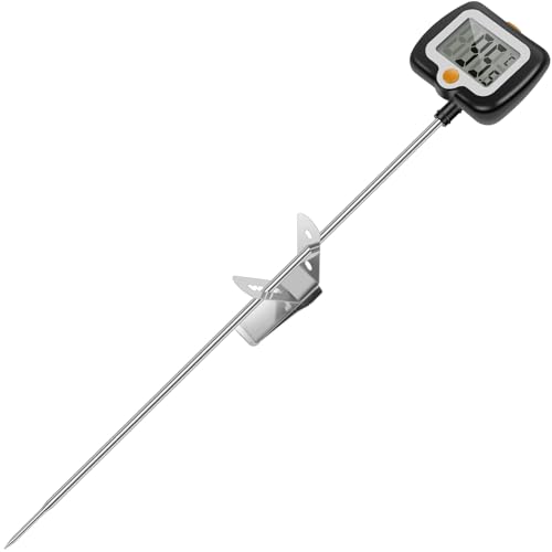 Thermometer Küche 30cm Langer mit Halteclip Bratenthermometer Digital mit Drehbares Display Hohe Präzision Lebensmittelthermometer Geeignet zum Kochen Grillen Backen Thermometer Küche 30cm Langer mit Halteclip Bratenthermometer Digital mit Drehbares Display Hohe Präzision Lebensmittelthermometer Geeignet zum Kochen Grillen Backen von Fyeme
