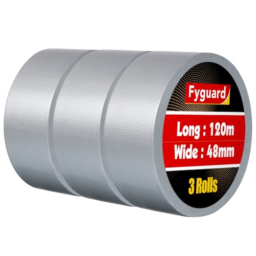 Fyguard 3 Rolle Panzertape Grau, 48mm x 120m Reparaturband 210μ Klebeband Wasserdicht Gewebeband Handreißbar Gafferband Panzertape Silber zum Haushalt Gärten Reparieren Befestigen Bündeln (40m/Rolle) Fyguard 3 Rolle Panzertape Grau, 48mm x 120m Reparaturband 210μ Klebeband Wasserdicht Gewebeband Handreißbar Gafferband Panzertape Silber zum Haushalt Gärten Reparieren Befestigen Bündeln (40m/Rolle) von Fyguard