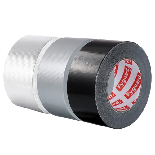 Fyguard 3er Rolle Panzertape, 48mm x 18m Wasserdichtes Reparaturband 210μ Gewebeband Schwarz Klebeband für Innen Außen Haushalt Gärten Baustellen Fyguard 3er Rolle Panzertape, 48mm x 18m Wasserdichtes Reparaturband 210μ Gewebeband Schwarz Klebeband für Innen Außen Haushalt Gärten Baustellen von Fyguard