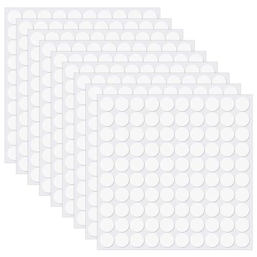Fyguard 900 Stück Doppelseitige Klebepunkte, 6mm Punkt Aufkleber Foto Klebepads Selbstklebende Klebepunkte 0.5mm Dick Runde Klebende Aufkleber für Poster Ballon Feiertagsdeko DIY Basteln (9 Blatt) von Fyguard