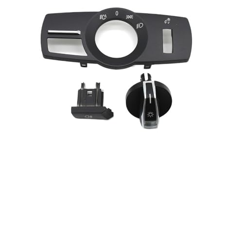 Armaturenbrett-Zierleiste Scheinwerfer Auto Front Scheinwerfer Drehschalter Taste Abdeckung Panel Ersatz Passend für BMW 5 6 7 Serie(3PCS SET-Model A) von Fymlok
