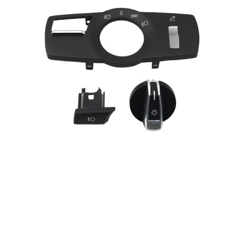 Armaturenbrett-Zierleiste Scheinwerfer Auto Front Scheinwerfer Drehschalter Taste Abdeckung Panel Ersatz Passend für BMW 5 6 7 Serie(3PCS SET-Model D) von Fymlok
