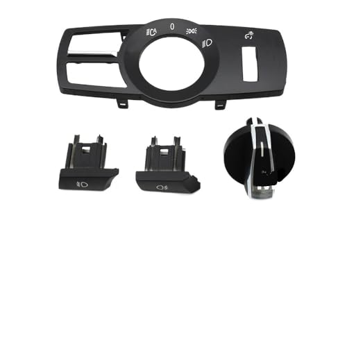 Armaturenbrett-Zierleiste Scheinwerfer Auto Front Scheinwerfer Drehschalter Taste Abdeckung Panel Ersatz Passend für BMW 5 6 7 Serie(4PCS SET-Model B) von Fymlok