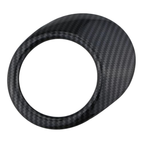 Armaturenbrett-Zierleiste Scheinwerfer Auto Scheinwerfer Schalter Taste Abdeckung Trim Aufkleber Passend für Volkswagen VW T-roc Troc 2018-2024 Zubehör(Carbon fiber black) von Fymlok