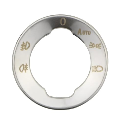 Armaturenbrett-Zierleiste Scheinwerfer Scheinwerfer Lampe Schalter Taste Panel Rahmen Passend für Volkswagen VW T-roc Troc 2017-2023 Zubehör Aufkleber Abdeckung Trim Edelstahl(Auto style) von Fymlok