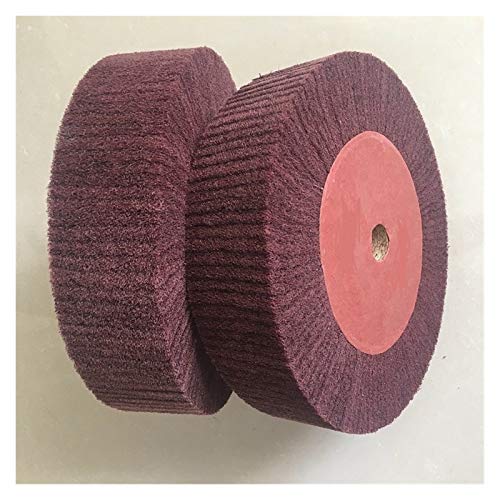 Drahtbürste Winkelschleifer Geißelkissen Polierrad Edelstahldraht Zeichnung Rad Nylon Radfaser Polierscheibe(Red P320,OD150 TH25mm ID20mm) von Fymlok