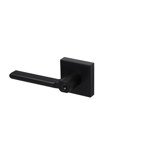 Fymlok Türknauf mit Schloss und Schlüssel Badezimmertürschloss Badezimmer Dreipoliges Handschloss Home Schlafzimmertür mit Schlüssel Türgriffschloss Türklinke(Black -with key) von Fymlok