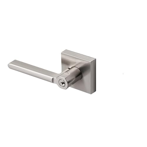 Fymlok Türknauf mit Schloss und Schlüssel Badezimmertürschloss Badezimmer Dreipoliges Handschloss Home Schlafzimmertür mit Schlüssel Türgriffschloss Türklinke(Brushed - with key) von Fymlok