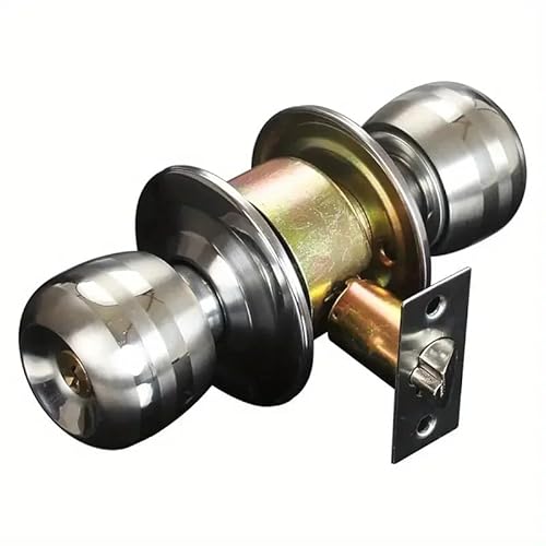Fymlok Türknauf mit Schloss und Schlüssel Kugelförmige Türknöpfe aus Aluminiumlegierung, Drehverschluss, Knobset-Griff, Metall-Türknauf mit Schlüssel for Schlafzimmer, Wohnzimmer(2pcs) von Fymlok