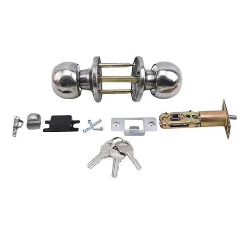 Fymlok Türknauf mit Schloss und Schlüssel Kugelförmige Türknöpfe aus Aluminiumlegierung, Drehverschluss, Knobset-Griff, Metall-Türknauf mit Schlüssel for Schlafzimmer, Wohnzimmer Fymlok Türknauf mit Schloss und Schlüssel Kugelförmige Türknöpfe aus Aluminiumlegierung, Drehverschluss, Knobset-Griff, Metall-Türknauf mit Schlüssel for Schlafzimmer, Wohnzimmer von Fymlok