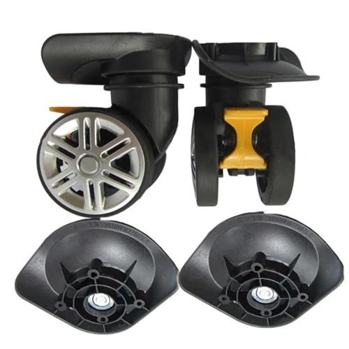 Universal Kofferrollen 1 Paar A19 DIY Trolley Koffer Gepäck Ersatzrollen Schwenkbare Reparatur Zubehör Stumme Rollenbremse Räder For Reisetasche(Brake Wheel) von Fymlok