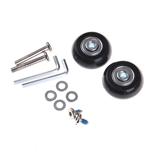 Universal Kofferrollen 1 Set Deluxe Reparatur Gummi Reisen Gepäckrad schwarz 40x18mm mit Schraubkoffer Ersatzräder Achsen von Fymlok