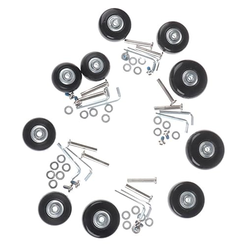 Universal Kofferrollen 1 set Gepäckrad Koffer Ersatzräder schwarz mit Schraube 5 verteilt Achsen(C) von Fymlok