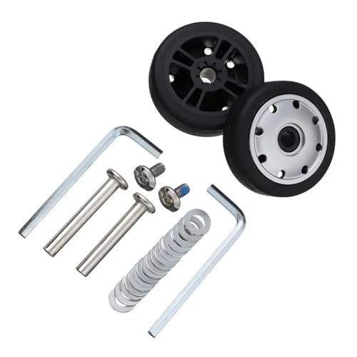 Universal Kofferrollen 2 Stück Langlebige Universal-Ersatzräder Mit Schraube For Reisegepäckräder, Ersatz-Kofferteile, Achsen, Lenkrollen-Reparatursatz(49mm x 14mm) von Fymlok