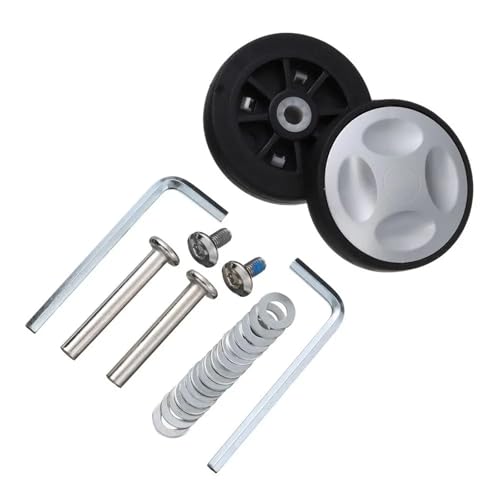 Universal Kofferrollen 2 Stück Langlebige Universal-Ersatzräder Mit Schraube For Reisegepäckräder, Ersatz-Kofferteile, Achsen, Lenkrollen-Reparatursatz(52mm x 12mm) von Fymlok