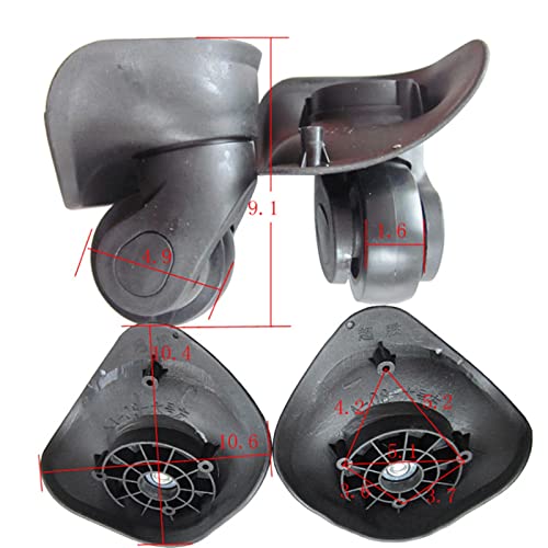Universal Kofferrollen Austausch Gepäckräder For Koffer-Reparatur Handspinner Caster Ersatzgummiräder Trolley-Teilen(Black,L) von Fymlok