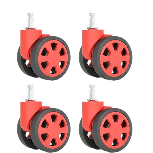 Universal Kofferrollen Gepäck Universal-Rad-Zubehör Trolley Box Pulley Roller Silent Wheels Ersatz Passwort Rollen Koffer Trunk Bag(Red) von Fymlok