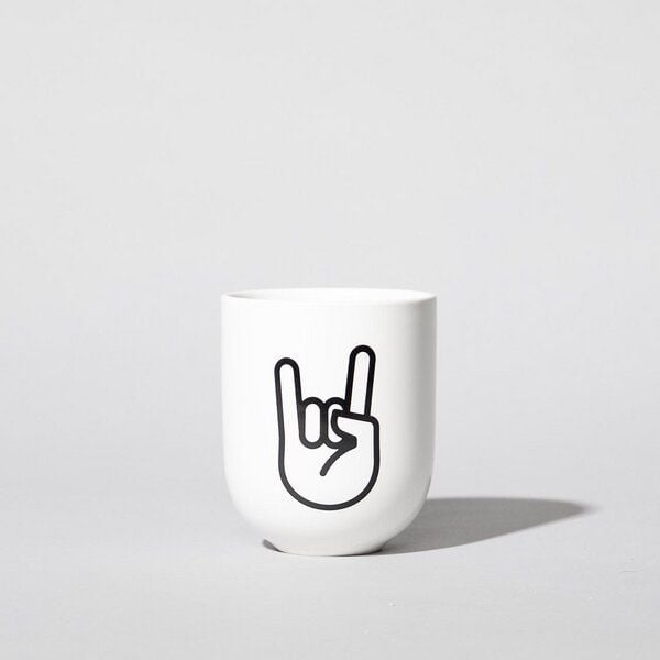 Fyngers Handgemachter Becher aus Porzellan - Modell ROCk´n´ROLL - Füllmenge 330ml - Mattlasur von Fyngers