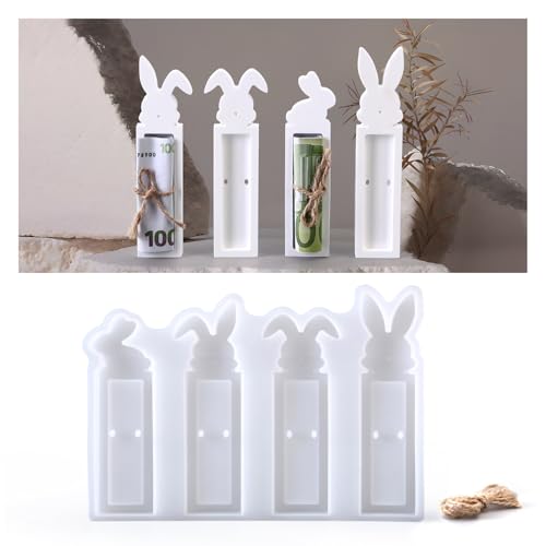 Hase Silikonform Ostern, Silikonformen Gießformen Ostern Gießformen Silikon Frühling für DIY Ostergeschenke Geldgeschenk (mit Jute-Schnur) Hase Silikonform Ostern, Silikonformen Gießformen Ostern Gießformen Silikon Frühling für DIY Ostergeschenke Geldgeschenk (mit Jute-Schnur) von Fynleka