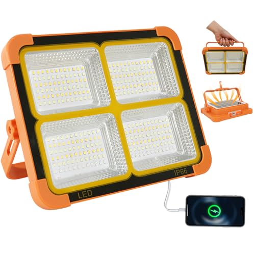 Fynokst 100W LED Baustrahler mit Solarpanel - 10000lm 12000mAh LED Strahler Akku Aufladbar über USB 4 Leuchtmodi Perfekt für Outdoor Camping Garage Angeln Arbeit Fynokst 100W LED Baustrahler mit Solarpanel - 10000lm 12000mAh LED Strahler Akku Aufladbar über USB 4 Leuchtmodi Perfekt für Outdoor Camping Garage Angeln Arbeit von Fynokst
