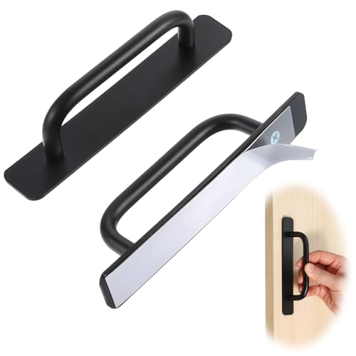 Fyntave 2 Stück Möbelgriffe Selbstklebende Türgriff Ohne Bohren Aluminium Balkontürgriff Griff Abziehen und Aufkleben Türgriffe Küche für Kleiderschrank Küche Schiebetür Balkontür (Schwarz) Fyntave 2 Stück Möbelgriffe Selbstklebende Türgriff Ohne Bohren Aluminium Balkontürgriff Griff Abziehen und Aufkleben Türgriffe Küche für Kleiderschrank Küche Schiebetür Balkontür (Schwarz) von Fyntave