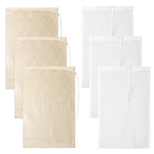 6 Stück Nussmilchbeutel Passiertuch Wiederverwendbar 20 × 30 cm Nylon Cheesecloth mit Kordelzug Feingewebt Passiertuch für Käse Joghurt Fruchtsaft 6 Stück Nussmilchbeutel Passiertuch Wiederverwendbar 20 × 30 cm Nylon Cheesecloth mit Kordelzug Feingewebt Passiertuch für Käse Joghurt Fruchtsaft von Fyntave