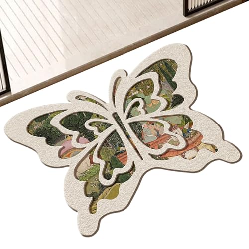 Fyrdyn Badezimmermatte Schnelltrocknend - rutschfeste Retro-Duschmatte Mit Tierdesign - Schnelltrocknende Fußmatte Für Terrasse, Garten & Senioren Mit Sicherheitsprofil von Fyrdyn