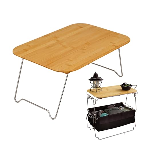 Fyrdyn Campingtisch Klapptisch - Kompakter Klapptisch,Tragbarer Outdoor Schreibtisch Für Terrasse Garten Balkon Zuhause Picknick Laptop Indoor Reise Campingzubehör von Fyrdyn