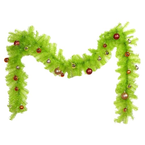 Fyrdyn Christmas Grünpflanzen Girlande | Kunstliche Tannengirlande - Biegsame Kunst Girlande,für Treppen Außenbereich Hochzeit Kamin Party Fenster Tisch Tür Geländer von Fyrdyn