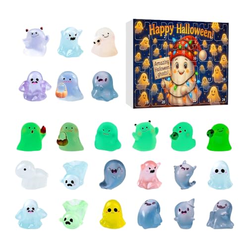 Fyrdyn Countdown Kalender - Halloween Countdown Kalender Mit Figuren - Deko Figuren Für Baum Tisch Wohnzimmer Fenster Büro Party Festtag Kinder von Fyrdyn
