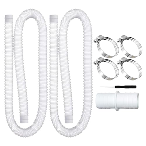Fyrdyn Erdpoolschlauche | 99 cm Flexibler Poolschlauch - Robustes Verbindungsstück Mit 4 Klemmen Flexibel Für Wasserfall Anschlüsse von Fyrdyn