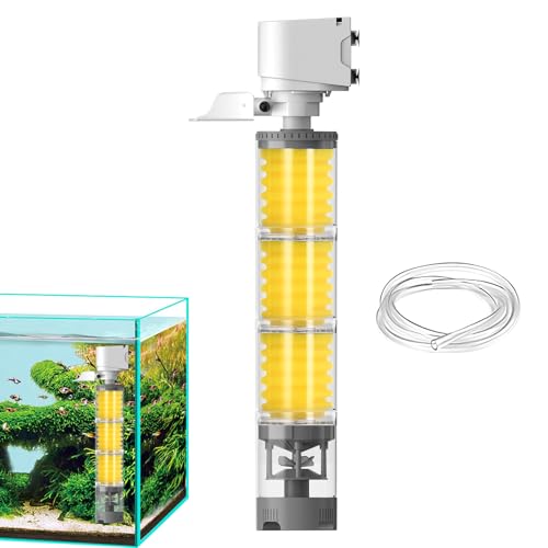 Fyrdyn Fischfilter Für Aquarien, Wasserzirkulation Reinigungsgerät, Leises Mehrstufen Aquariumfilter Für Süßwasser Salzwasser Riff Schildkröten Kampffische Pflanzen Algen Teich von Fyrdyn