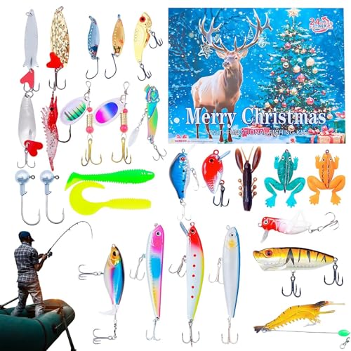 Fyrdyn Fischköder Adventskalender | 24 Tage Countdown bis Weihnachten mit Angelköder-Set - Geschenkidee Zu Weihnachten Für Männer Jungs Väter Partner Fyrdyn Fischköder Adventskalender | 24 Tage Countdown bis Weihnachten mit Angelköder-Set - Geschenkidee Zu Weihnachten Für Männer Jungs Väter Partner von Fyrdyn