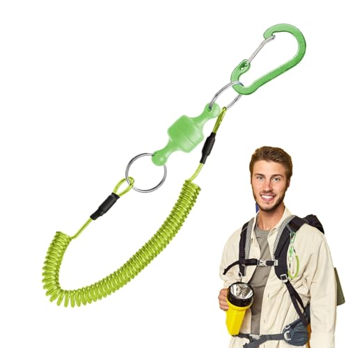 Fyrdyn Fliegenfisch-Leine,Kescherhalter | Abrollbarer Sicherheitskarabiner rutschfest Halter Schnellverschluss Für Salzwasser See Boot Fluss Fyrdyn Fliegenfisch-Leine,Kescherhalter | Abrollbarer Sicherheitskarabiner rutschfest Halter Schnellverschluss Für Salzwasser See Boot Fluss von Fyrdyn