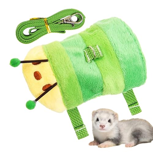 Fyrdyn Frettchen Führleine - Hamster Raupen Geschirr Leine | Kleintier Laufgeschirr Haustierzubehör für Eichhörnchen Igel Welpen Outdoor Camping Reisen Fyrdyn Frettchen Führleine - Hamster Raupen Geschirr Leine | Kleintier Laufgeschirr Haustierzubehör für Eichhörnchen Igel Welpen Outdoor Camping Reisen von Fyrdyn