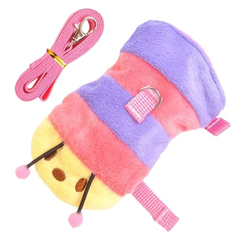 Fyrdyn Frettchen Zugseil, Hamster Raupen Geschirr Leine, Kleintier Laufgeschirr Haustierzubehör für Eichhörnchen Igel Welpen Outdoor Camping Reisen von Fyrdyn